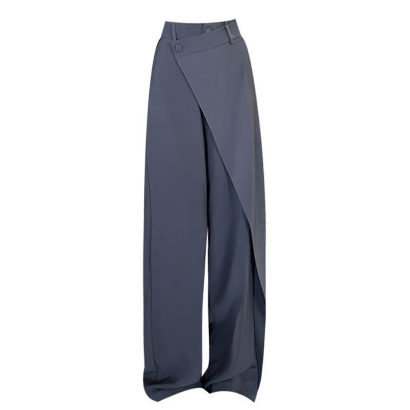 Caped Asymmetrical Straight Leg Pants