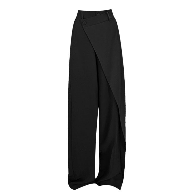 Caped Asymmetrical Straight Leg Pants