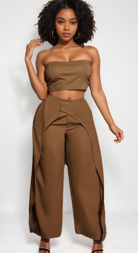 Wide-Leg Open Flare Pants