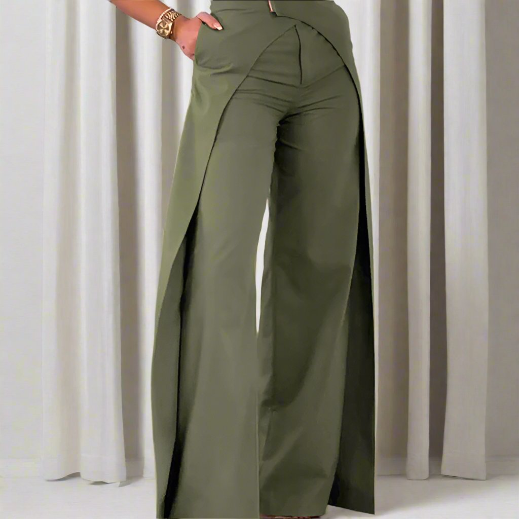 Wide-Leg Open Flare Pants