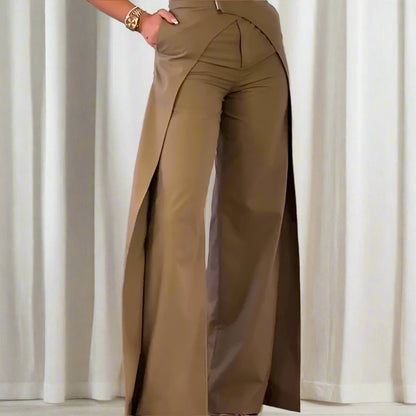 Wide-Leg Open Flare Pants