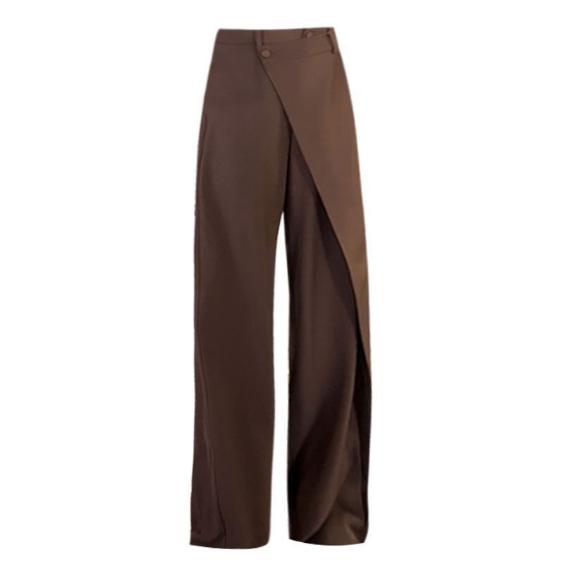 Caped Asymmetrical Straight Leg Pants